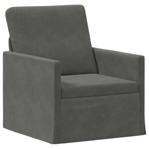 vidaXL Fauteuil Donkergrijs 70 x 81 x 82 cm Katoen Stof