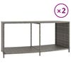 vidaXL Opbergschappen 2 st poly rattan grijs