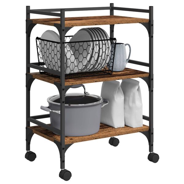 vidaXL Keuken Trolley Oud Hout 50 x 35 x 75.5 cm Bewerkt hout