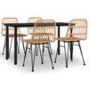 vidaXL 5-delige Tuinset poly rattan