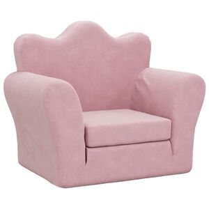 vidaXL Kinderslaapbank zacht pluche roze