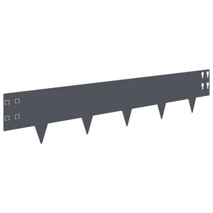 vidaXL Gazonrand 10 st 100 x 20 cm Staal Antracietkleurig
