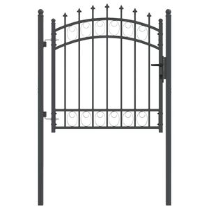 vidaXL Hekdeur met spijkers EMMEN 100 x 100 cm Grijs Vergrendelbaar