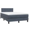 vidaXL Boxspring met matras en LED fluweel donkergrijs 120x220 cm