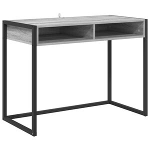 vidaXL Bureau met opslag Grijs Sonoma 100 x 50 x 75 cm Bewerkt hout