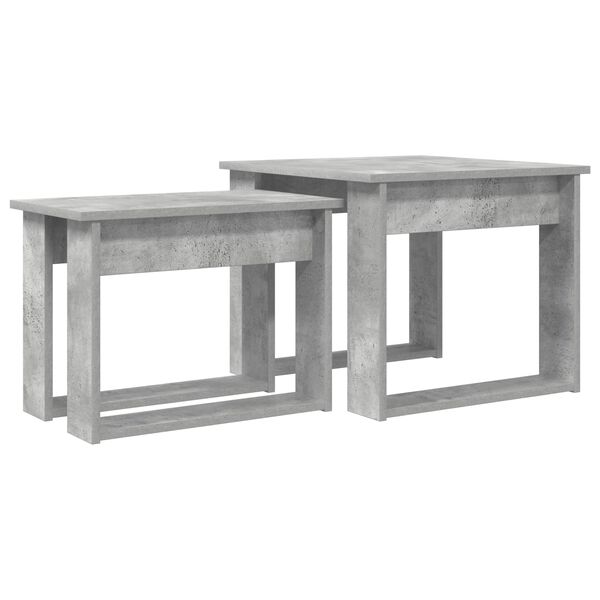 vidaXL Koffietafel Set 2 pcs Beton Grijs Bewerkt hout