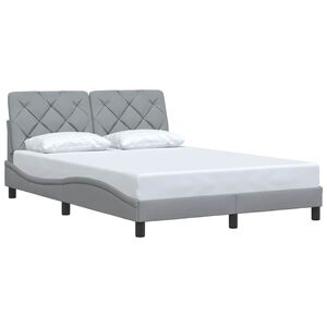 vidaXL Bedframe zonder matras stof lichtgrijs 140x190 cm