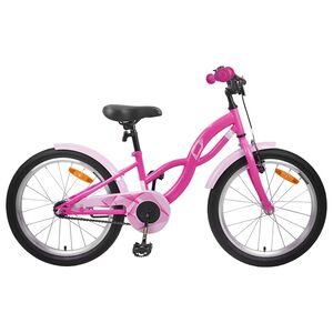 vidaXL Kinderfiets 18 Inch voor 5-7 jaar Donkerroze