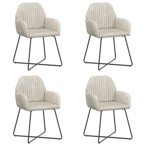 vidaXL Eettafelstoelen 4 st fluweel Cr&egrave;mekleurig 55 x 50 x 84 cm