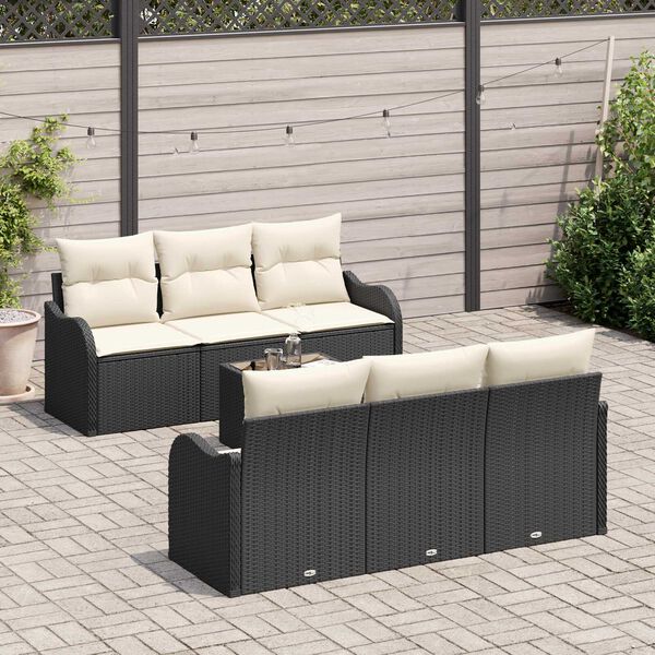 vidaXL Tuin Sofa Set Zwart 55 x 55 x 37 cm poly rattan