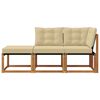 vidaXL Modulaire buitensofa eenheden 3 Stuk Natuurlijk en Beige