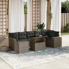 vidaXL 8-delige Loungeset met kussens poly rattan grijs