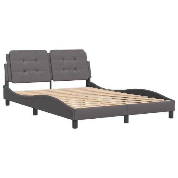 vidaXL Bedframe zonder matras "Zadar" kunstleer grijs 140x200 cm