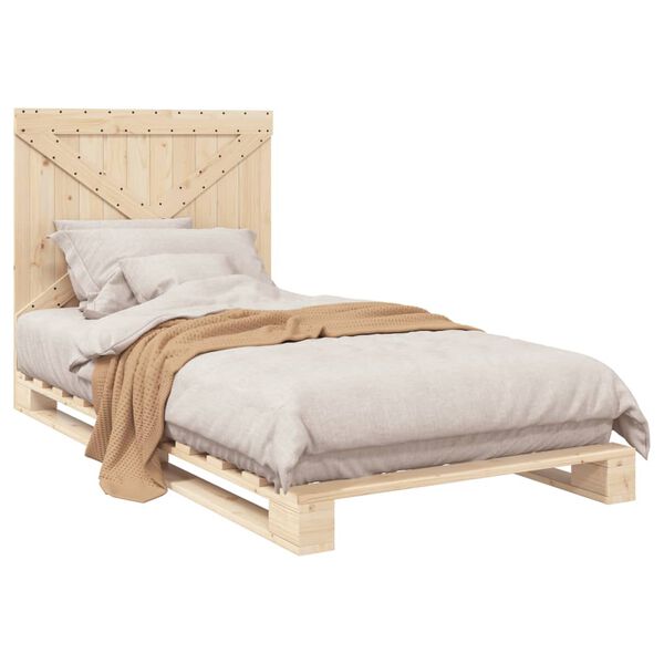 vidaXL Bedframe met hoofdbord massief grenenhout 100x200 cm