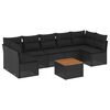 vidaXL 8-delige Loungeset met kussens poly rattan zwart