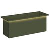 vidaXL Plantenbak met led Olijfgroen 30 x 80 x 30 cm Staal