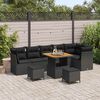vidaXL Tuinbankenset 9 pcs Zwart poly rattan