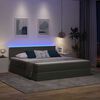 vidaXL Opbergbed met LED met matras Donkergrijs 160 x 200 cm Stof