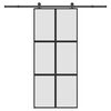 vidaXL Schuifdeur met beslag 90x205 cm gehard glas en aluminium