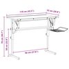 vidaXL Tekentafel 110x53x(58-87) cm bewerkt hout en staal wit/grijs