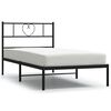 vidaXL Bedframe met hoofdbord metaal zwart 90x190 cm