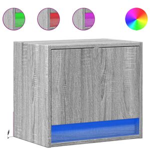 vidaXL Nachtkastjes met LED's 2 st wandgemonteerd grijs sonoma eiken