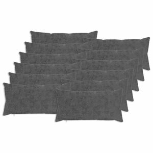 vidaXL Kussensloop 12 st HEERLEN Donkergrijs 40 x 80 cm