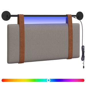 vidaXL Hangend hoofdbord Met LED-verlichting Taupe Antiek PU