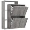 vidaXL Schoenenkast 79,5x24x90,5 cm spaanplaat betongrijs