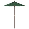 vidaXL Parasol met houten paal 196x231 cm groen