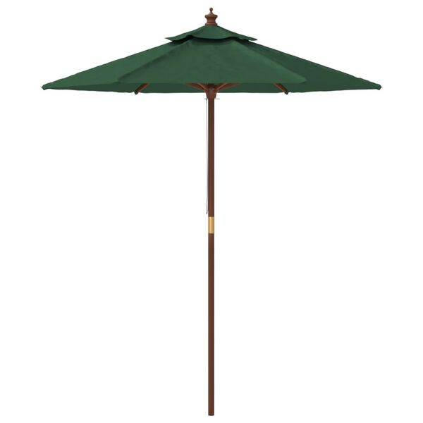 vidaXL Parasol met houten paal 196x231 cm groen