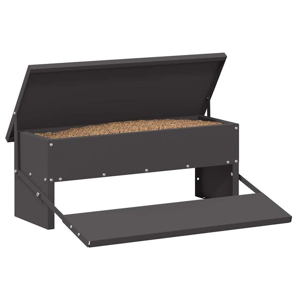 vidaXL Kippen Treadle Voeder Zwart 48,5 x 39,5 x 19 cm