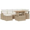 vidaXL Tuin Sofa Set met kussen 7 pcs beige en cr&egrave;mekleurig