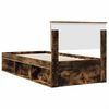 vidaXL Bedframe met hoofdeinde Gerookt eiken 90 x 190 cm Bewerkt hout