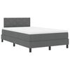 vidaXL Boxspringbed met hoofdeinde Donkergrijs 120 x 200 cm Stof