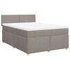 vidaXL Boxspring met matras stof taupe 140x190 cm