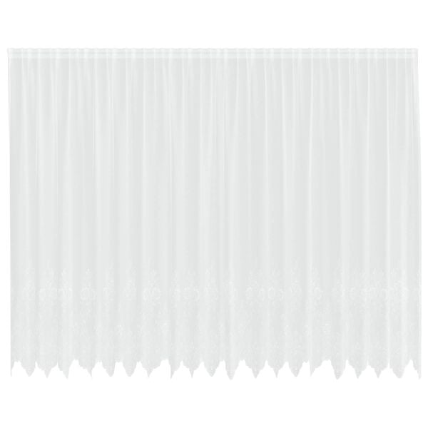 vidaXL Kantgordijn met gordijnen Bloemen Wit 240 x 500 cm Polyester