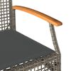 vidaXL 4-delige Loungeset met kussens poly rattan grijs
