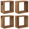 vidaXL Wandschappen Muurmontage 4 st Oudhout Bewerkt hout