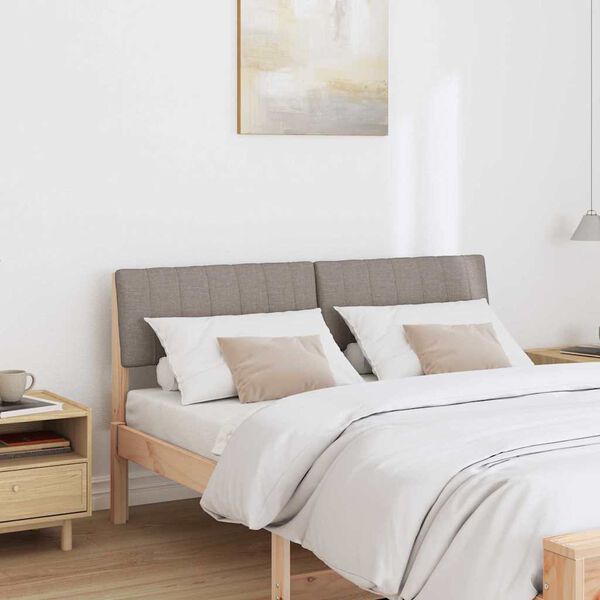 vidaXL Gestoffeerd hoofdbord Taupe 140 cm Massief grenenhout