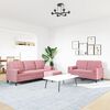 vidaXL 3-delige Loungeset met kussens en bolsters fluweel roze