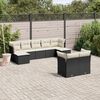 vidaXL 9-delige Loungeset met kussens poly rattan zwart