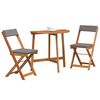 vidaXL Bistroset met kussen 3 pcs Olie naturel Massief Acaciahout