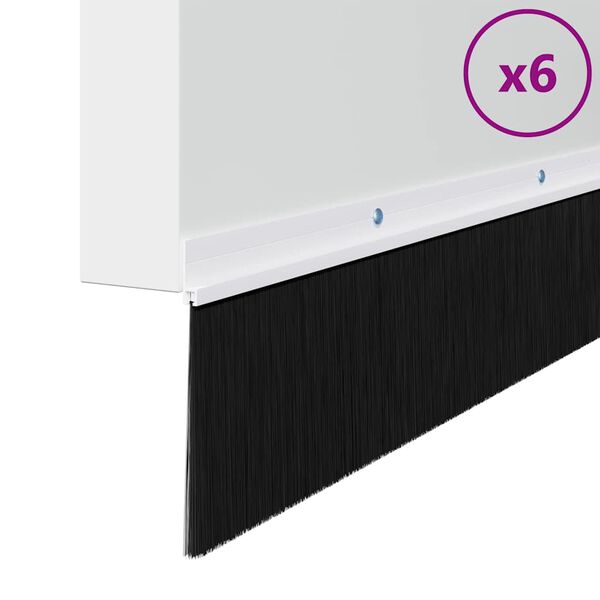 vidaXL Schroefbare Deurborstelafsluitingen 6 pcs Wit 100 cm