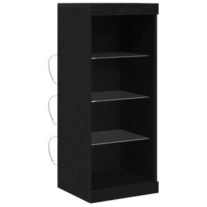 vidaXL LED Sideboard Zwart Eiken 41 x 37 x 100 cm Bewerkt hout