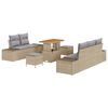 vidaXL Tuinbankenset 8 st Beige poly rattan