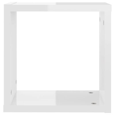 vidaXL Wandschappen kubus 2 st 30x15x30 cm hoogglans wit