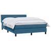 vidaXL Boxspring met matras fluweel donkerblauw 140x220 cm