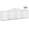 vidaXL Schanskorven 20 st gewelfd 300x30x80/100 cm ijzer