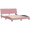 vidaXL Bedframe zonder matras fluweel roze 160x200 cm